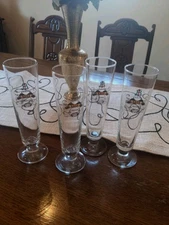 4 KRIEX  Lindemans Merchant Du Vin Framboise Authentic Beer Flutes Glasses.  WA.