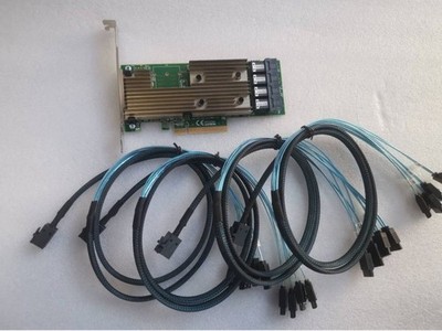 LSI 9305-16i SAS3216 12Gbps PCIe HBA IT Mode w/4x SFF-8643 SATA Cable