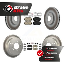 Front Rear Ceramic Pad & Coated Brake Rotor Kit For 2010-2015 Hyundai Tucson AWD
