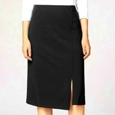 J. Jill Black Asymmetrical Midi Skirt with Si...