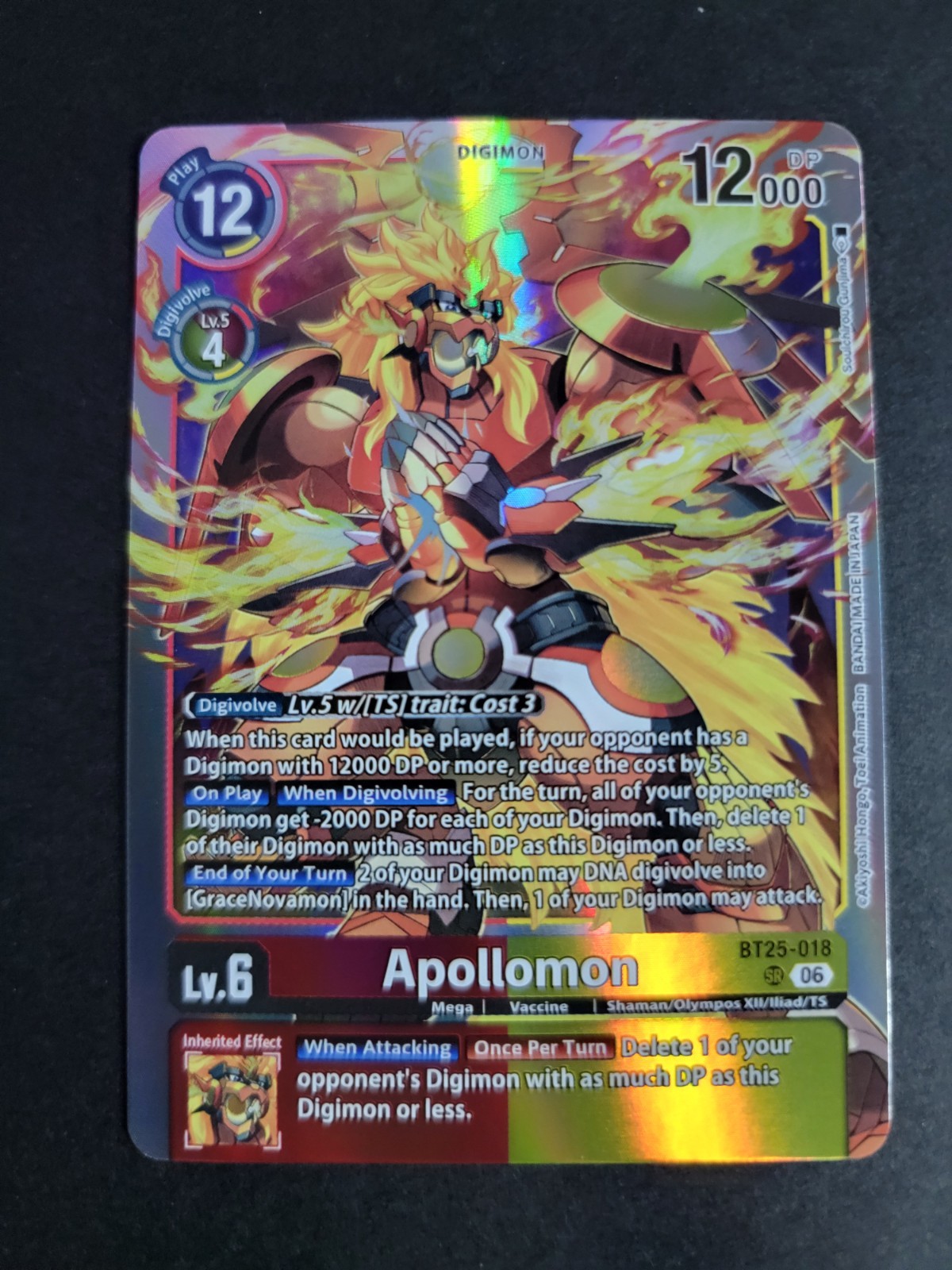 Apollomon BT25-018 Super Rare Digimon Dual Revolution