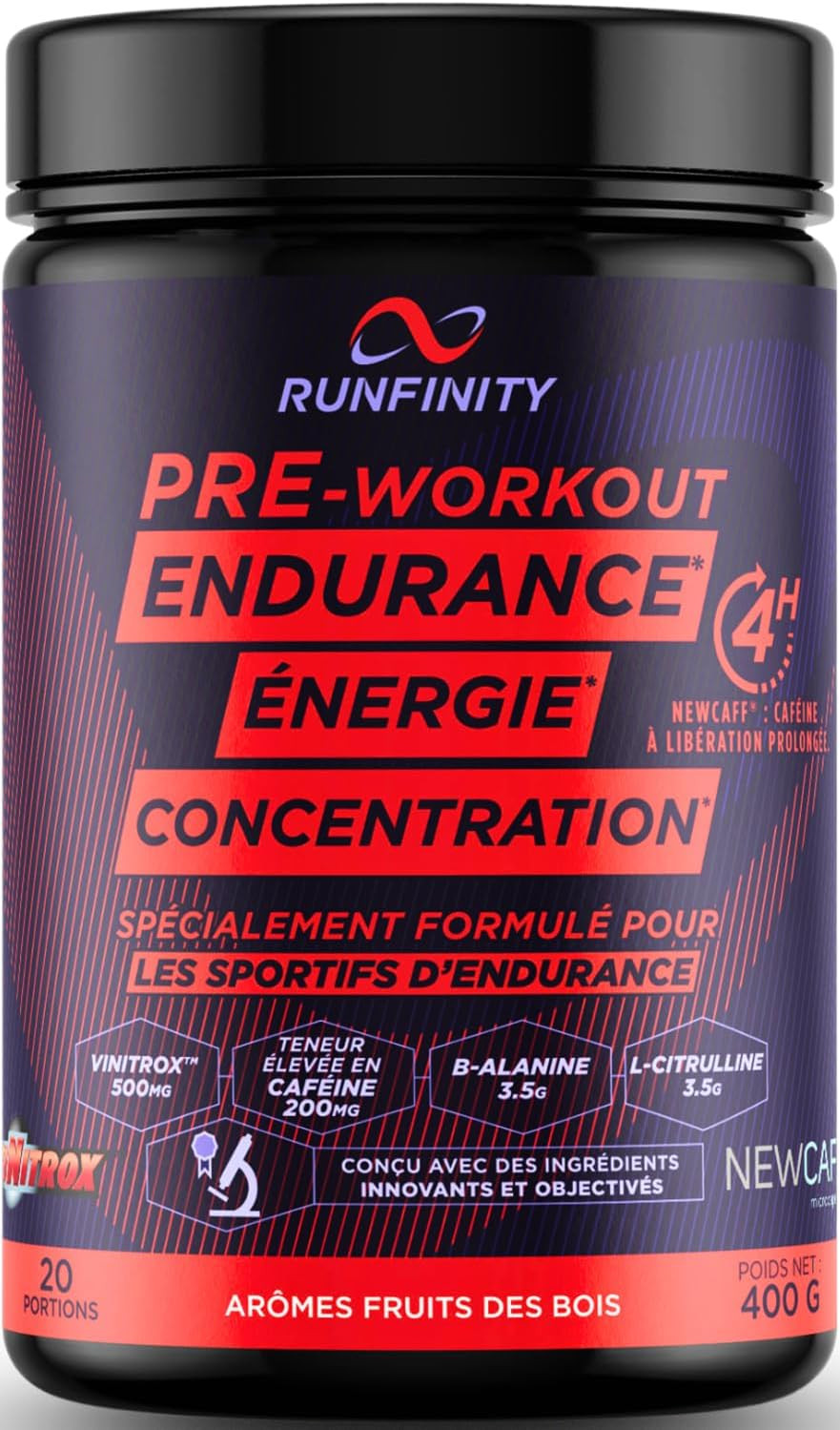 Pre Workout Runfinity booster d'énergie endurance course à pied et trail