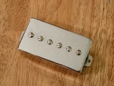 HUMBUCKER SIZED P90 NECK PICKUP ALNICO 2 MAGNETS IN POLISHED NICKEL