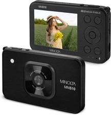 Minolta 48MP Super Slim Digital Camera with 4K Video (Black)