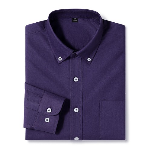 Mens Oxford Shirts Formal Business Long Sleeves Cotton Casual Dress Shirts Tops - Picture 18 of 40