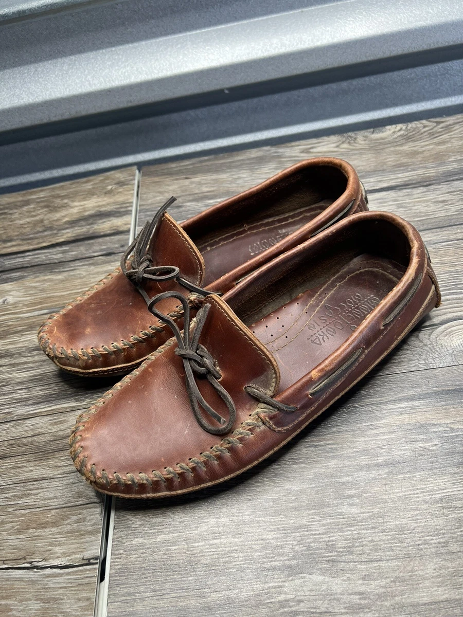 Minnetonka Double Bottom Hardsole Moccasins Men's Size 9 Dark