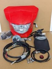 Enduro Lighting Kit red headlight UK Road Legal fits most full size bikes.