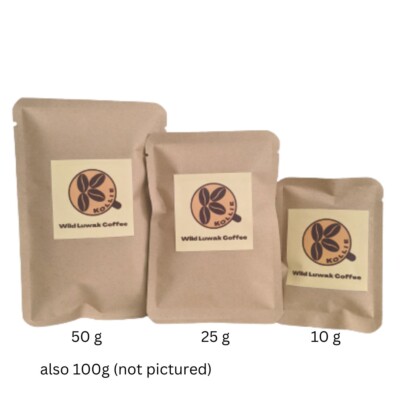 Kollie Kopi Luwak Coffee Beans Medium Roast (0.88 oz / 25 grams