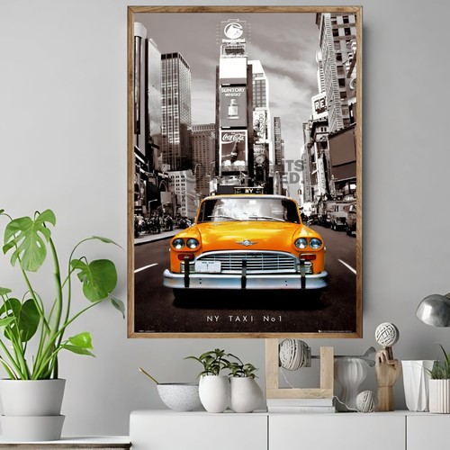 NEW YORK YELLOW TAXI Home Wall Art Print Great Gift POSTER / CANVAS | eBay