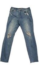 Wild Fable Womens Blue Distressed Skinny Jeans Ripped Knees Size 12