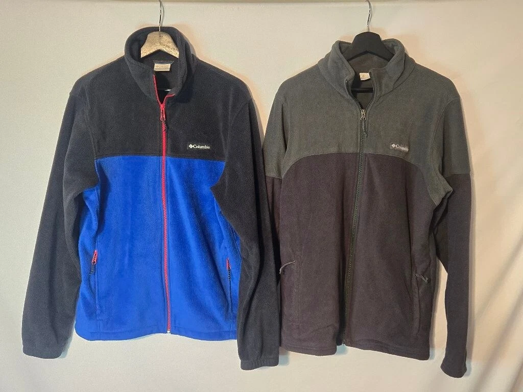 Men's Medium Columbia Full-Zip Fleece Jacket Bundle (2 Jackets Included)