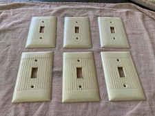 6 Vtg SIERRA UNILINE Bakelite Ivory Ribbed Wa...