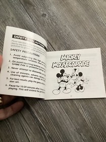 Mickey Mousecapade Nintendo NES Manual / Booklet Only - Great Condition!