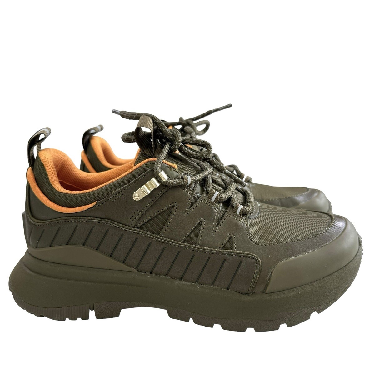 FitFlop Neo-D-Hyker Leather Mix Outdoor Trainers in Mossy Mix Size