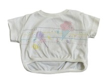 Vintage Health-Tex Girls Crop Top 3T Candy Ice Cream White USA