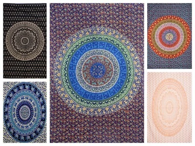 Tapisserie Indienne Hippie Mandala Murale Boho Couvre-Lit Décor De Dortoir Plaid - Photo 1/2