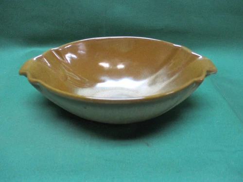 Vintage Frankoma  Pottery #201, 9" flower Bowl, Brown Satin Glaze