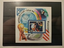 Feuillet souvenir Tanzanie 1994 (WM-US'94),CTO,NH,OG