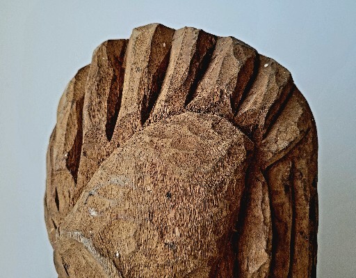 African Tribal Handcrafted Raw Carved Wood Wall Primitive Folk Unusual Mask