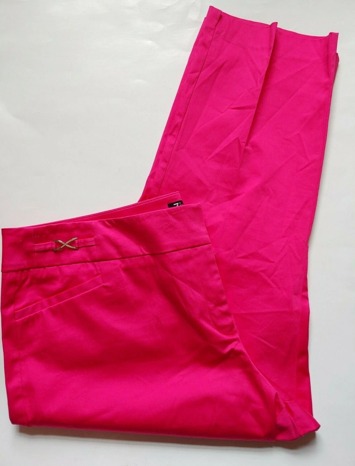 7th Avenue New York & Co Cropped Capri Pants Womens Size 18 Pink Stretch