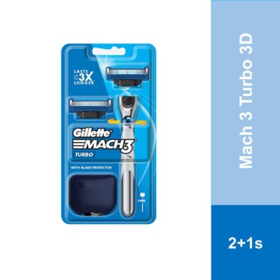 Gillette Mach3 Turbo Razor 3D 2UP (1 Handle + 2 Blade)