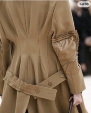 Celine Phoebe Philo Iconic Coat/trench With Leather Patches 