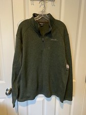 Men's Eddie Bauer Radiator Fleece Quarter-Zip Pullover Size MED Heathered Gray