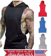 Hoodie Tank Stringer Golds Men Bodybuilding Gym Muscle FAST SHIPP!! S M L XL XXL