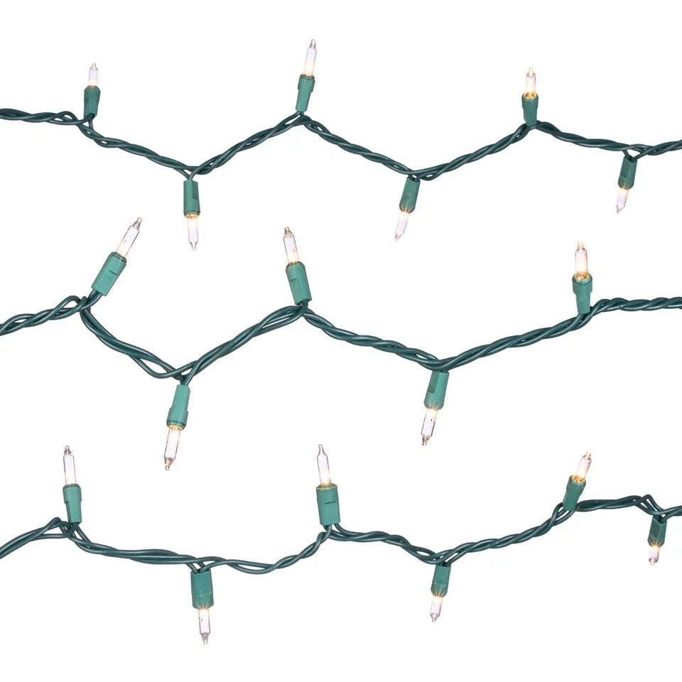 Holiday Time Indoor Outdoor Clear Mini Christmas Lights 59' 300 Count Green Wire - Image 2 of 4