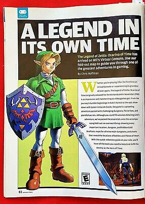 2007 LEGEND OF ZELDA Ocarina of Time Nintendo Video Game - Promo Art Print  AD