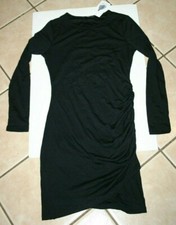 BTFBM ruched fashion bodycon dress wrap long sleeve black womens small new