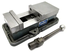 NICE! KURT ANGLOCK 5" MILLING MACHINE VISE w/ JAWS & HANDLE - #A50