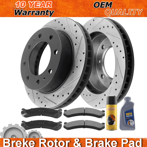 Front E-Coating Brake Rotors + Pads For 2WD 4WD Express Silverado Sierra 2500HD - Imagen 1 de 8