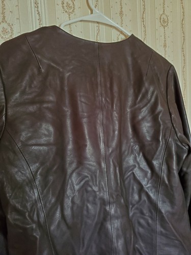 Vince Women's Zip Cross Front Leather Jacket Black Size XL $995 - Picture 3 of 11