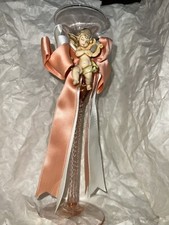 Candeliere Portacandela In cristallo Con Angioletto Artigianale Made in Italy