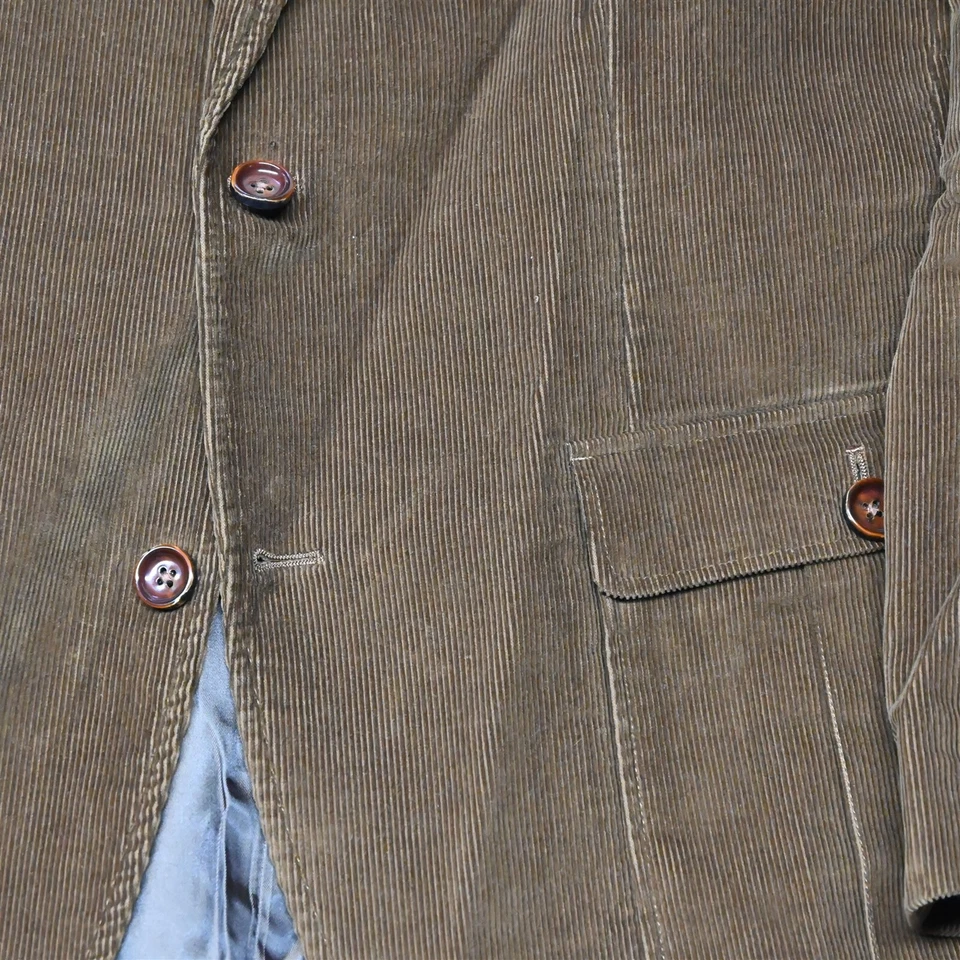 Ibiza 42R Tan Brown Corduroy Armino Mens Blazer Sport Coat Jacket - Image 3 of 4