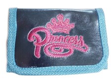 Child's Wallet with PRINCESS Motif- Metallic Blue - FAST SHIPPING  