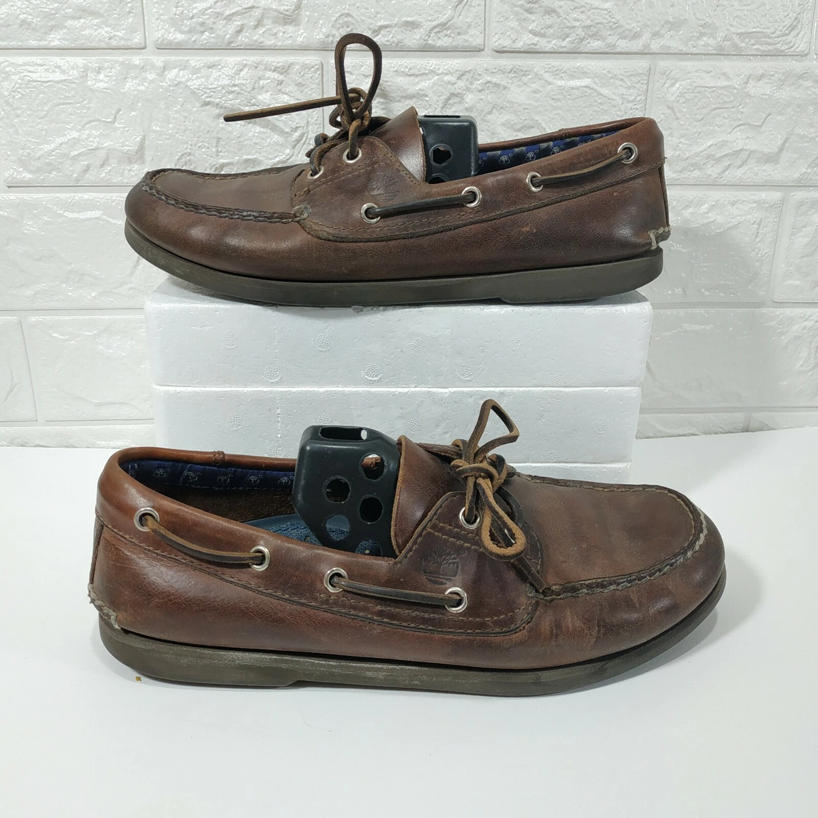 Scarpe eleganti Timberland fatte a mano in vera pelle marrone taglia US 9 5 W EUR 42 43