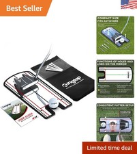 Lightweight Portable Golf Putting Mirror - 12"x6" Alignment Tool with Carry Bag
