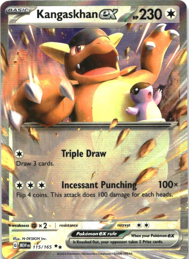Kangaskhan ex 115/165 Double Rare 151 Pokemon Near Mint