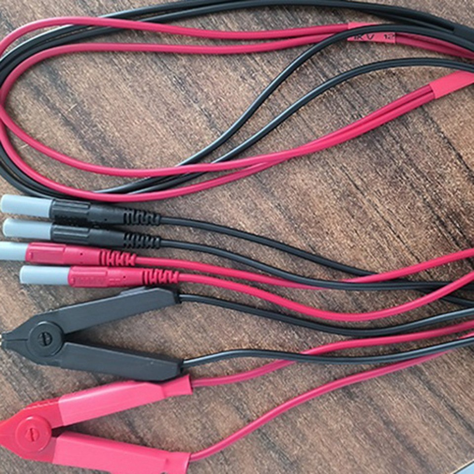 Kelvin Test Lead Bottom Resistance 4-Wire 4mm Plug Clip Orichalum ...