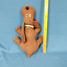 Vintage Pound Puppy Plush Stuffed Dog Toy Adorable! 18" Floppy w/collar brown