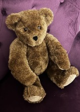 Vermont Teddy Bear Company 1993 Vintage Dark Brown Jointed 16  Plush w/ org tag