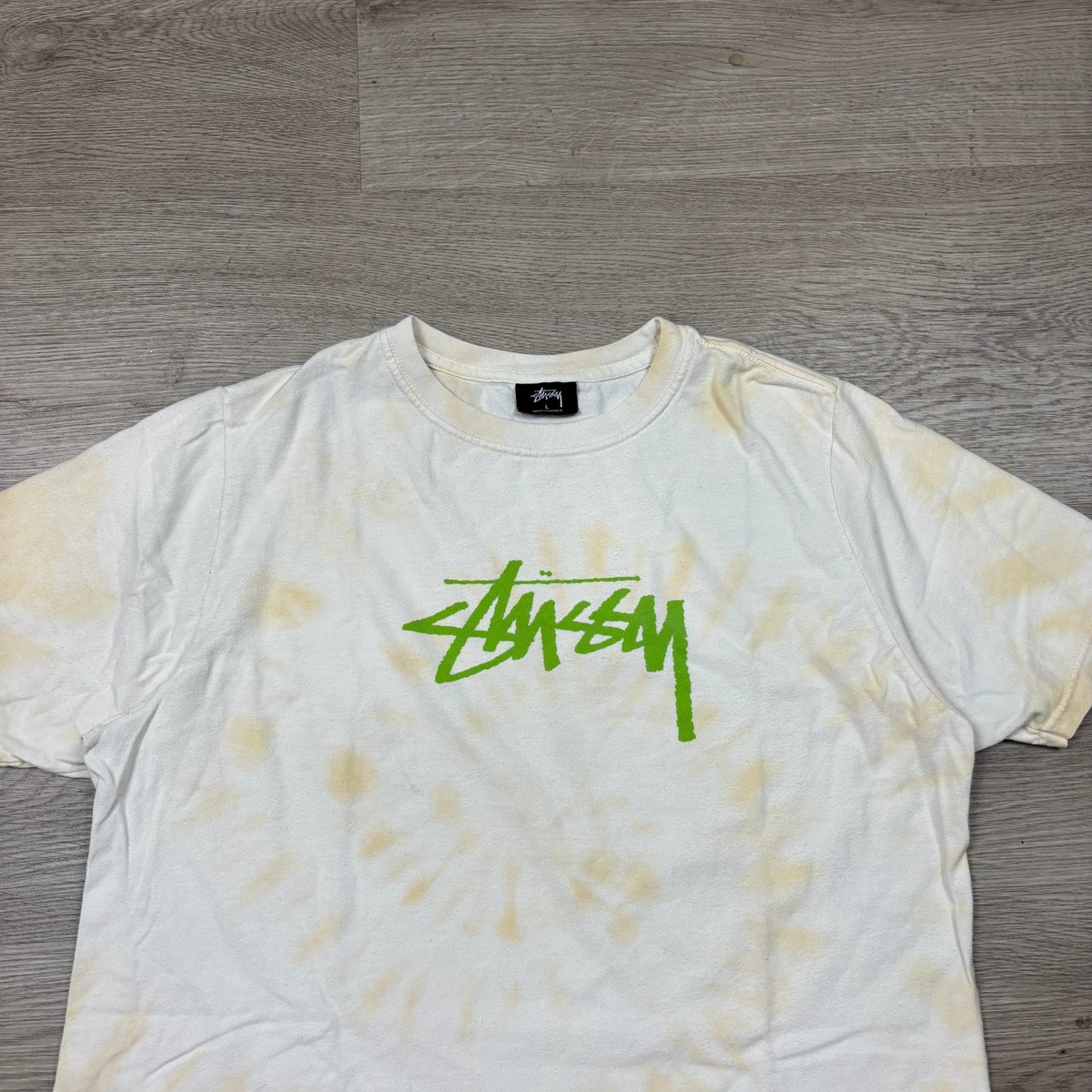 トップス Stussy crop tshirt Stussy Stock Logo Tie Dye Crop Boxy Tee Shirt Women's Large