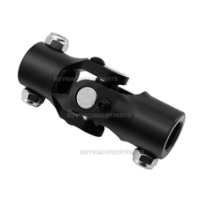 17mm DD X 3/4" DD Steering Shaft Universal U Joint Coupling Black 3-3/4" Overall
