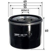 ÖLfilter Valeo 586140 Anschraubfilter M20X1.5 FüR Smart Fortwo 451 City 450 330