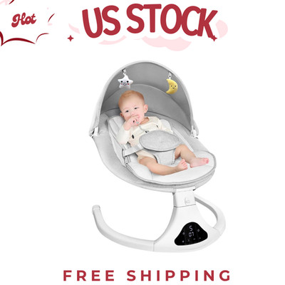 Electric Baby Swing with Remote - 5 Motion Speeds & Portable Detachable Seat