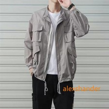 Men's Spring and Summer Thin Breathable Loose Fashion Casual Jacket Coat