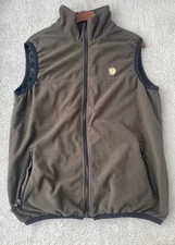 Fjällräven Men’s Size M Brenner Fleece Vest Zip Front, Outdoor Khaki
