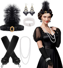 1920S Accessories Set for Women Flapper Headpiece Headband